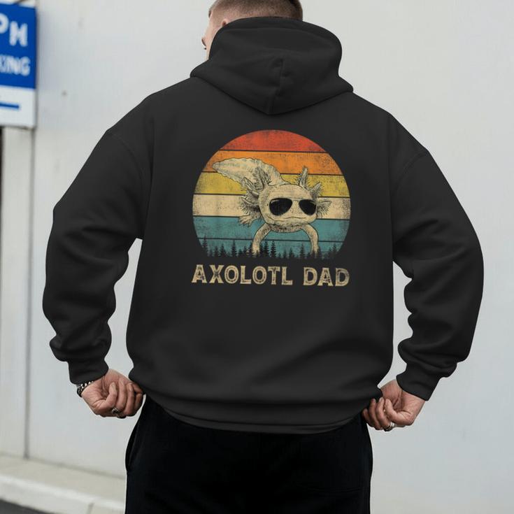 Vintage Axolotl Dad Axolotl Lovers Daddy Father's Day Men's Hoodie Back Print Vintage Axolotl Dad Axolotl Lovers Daddy Father's Day Men's Hoodie Back Print