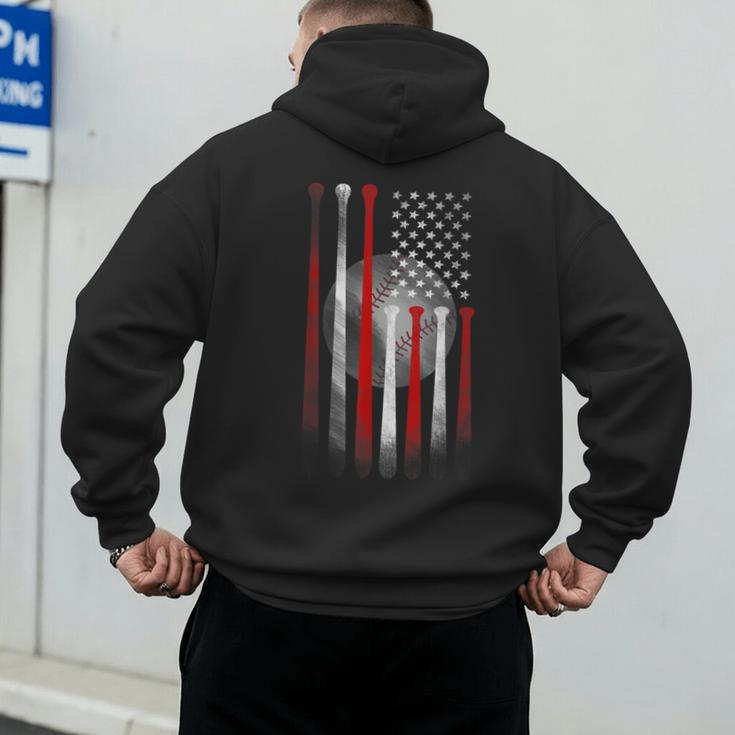 Vintage Baseball American Flag Classic Fit Tee For Dad And Mom Men's Hoodie Back Print Vintage Baseball American Flag Classic Fit Tee For Dad And Mom Men's Hoodie Back Print