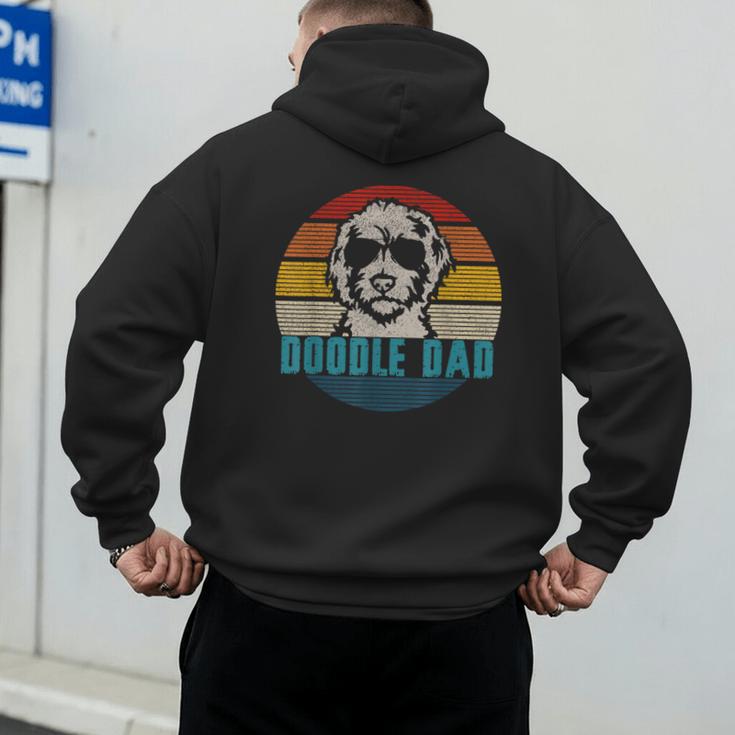 Vintage Best Doodle Dad Ever Father's Day Golden Doodle Men's Hoodie Back Print