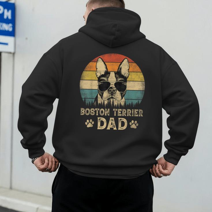 Vintage Boston Terrier Dad Dog Lovers Father's Day Tee Men's Hoodie Back Print