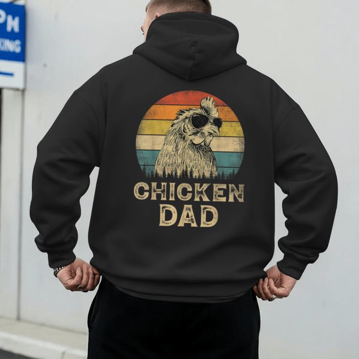 Vintage Chicken Dad Chicken Lovers Daddy Father's Day Men's Hoodie Back Print