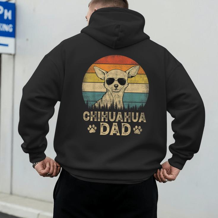 Vintage Chihuahua Dad Dog Lovers Father's Day Tee Men's Hoodie Back Print