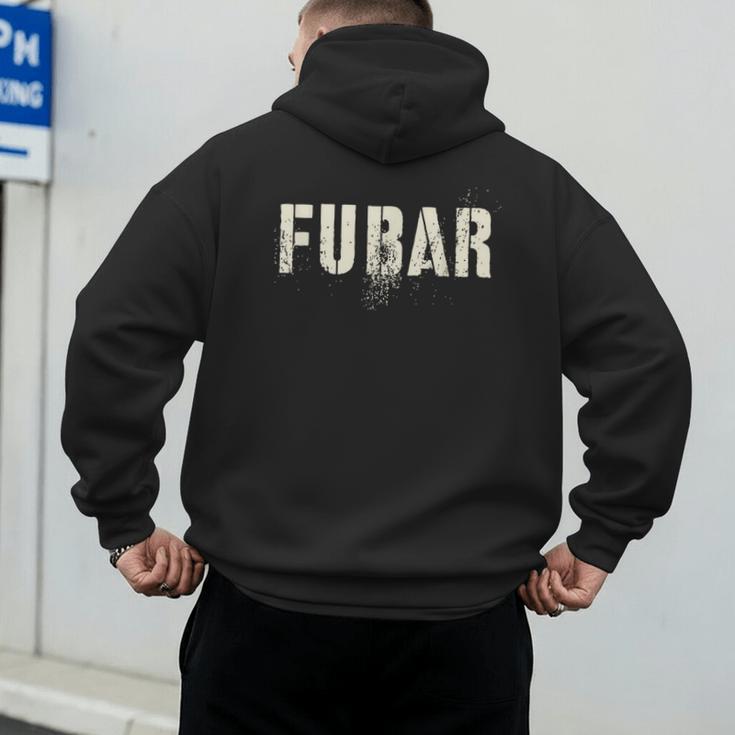 Vintage FUBAR Soldier Military Officer Vet Dad Soup Sandwich Men's Hoodie Back Print