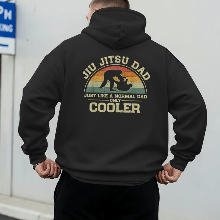 Vintage Jiu Jitsu Dad Just Like A Normal Dad Only Cooler Men's Hoodie Back Print