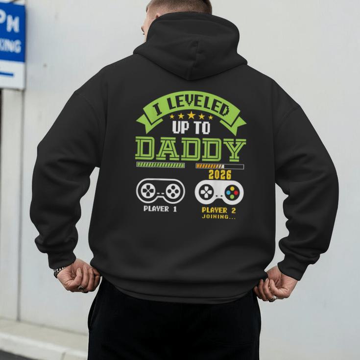 Vintage Leveling Up To Daddy 2026 Soon To Be Dad 2026 Men's Hoodie Back Print