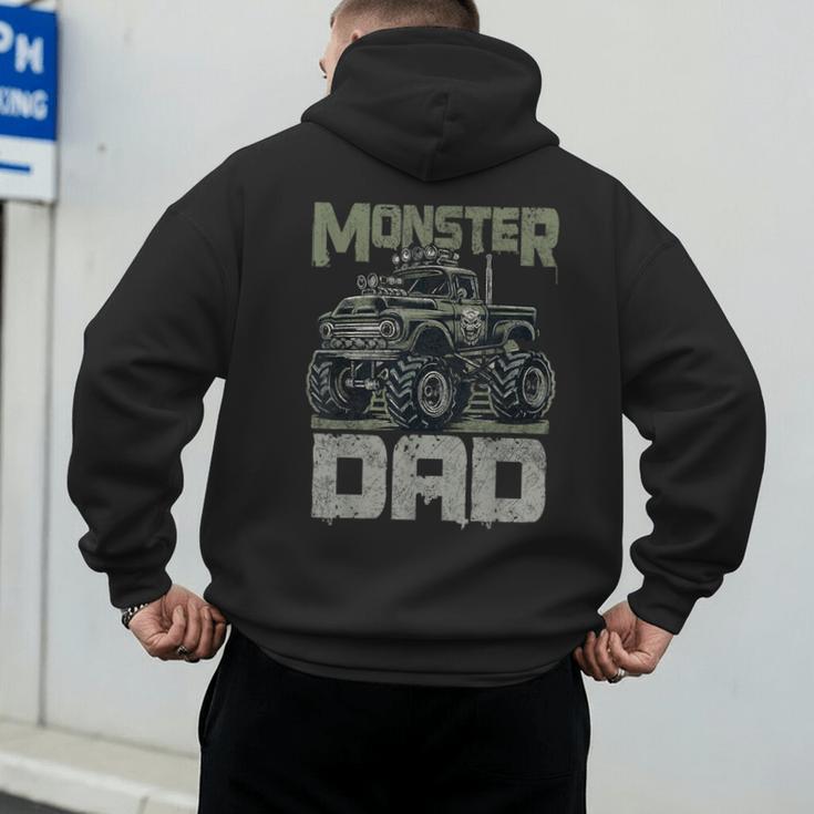 Vintage Monster Truck Lover DAD Family Matching Birthday Men's Hoodie Back Print