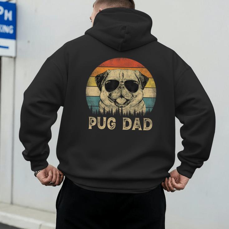 Vintage Pug Dad Dog Lovers Father's Day Tee Men's Hoodie Back Print