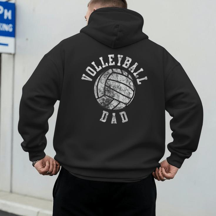 Vintage Volleyball Dad Men's Hoodie Back Print
