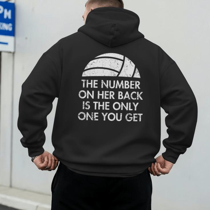 Volleyball Dad MoM Daughter Back Number Men's Hoodie Back Print