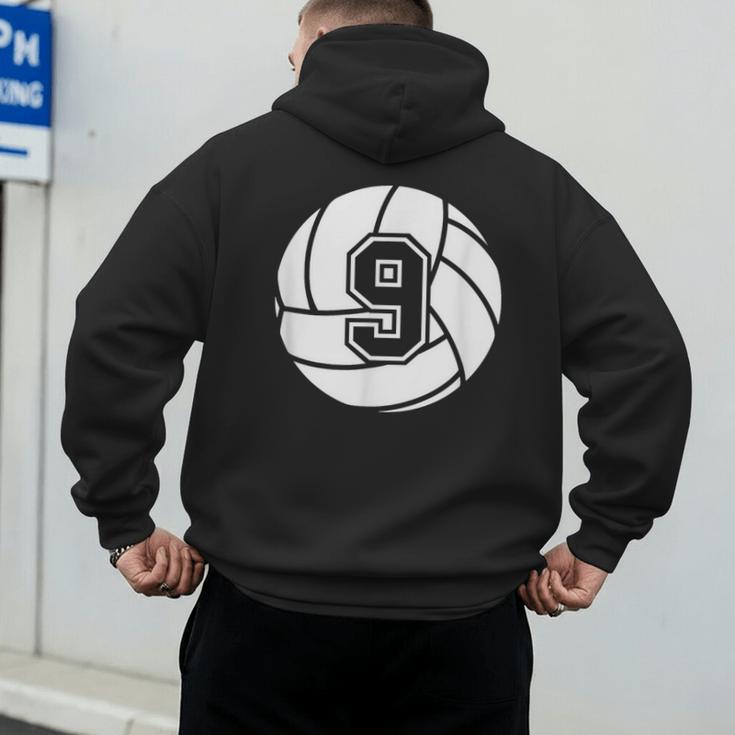 Volleyball Player 9 Volleyball Mom Dad Jersey Number 9 Men's Hoodie Back Print