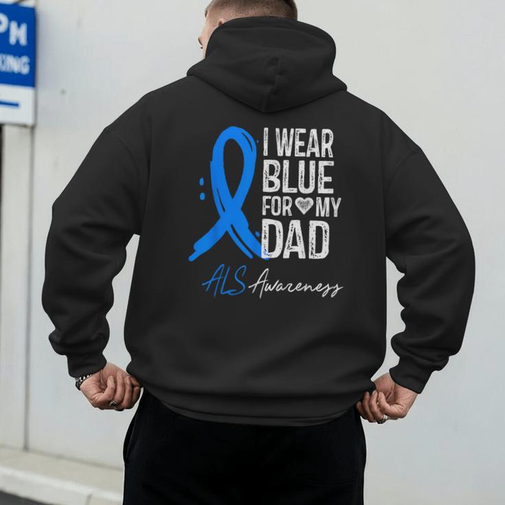 I Wear Blue For My Dad Shirt ALS Awareness Tshirt Men's Hoodie Back Print