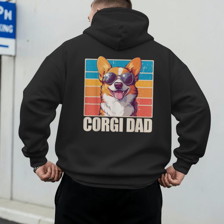 Welsh Corgi Pembroke Dog Corgi Dad -Adults Small Classic Fit Short Sleeve Cotton Polyester Blend Men's Hoodie Back Print