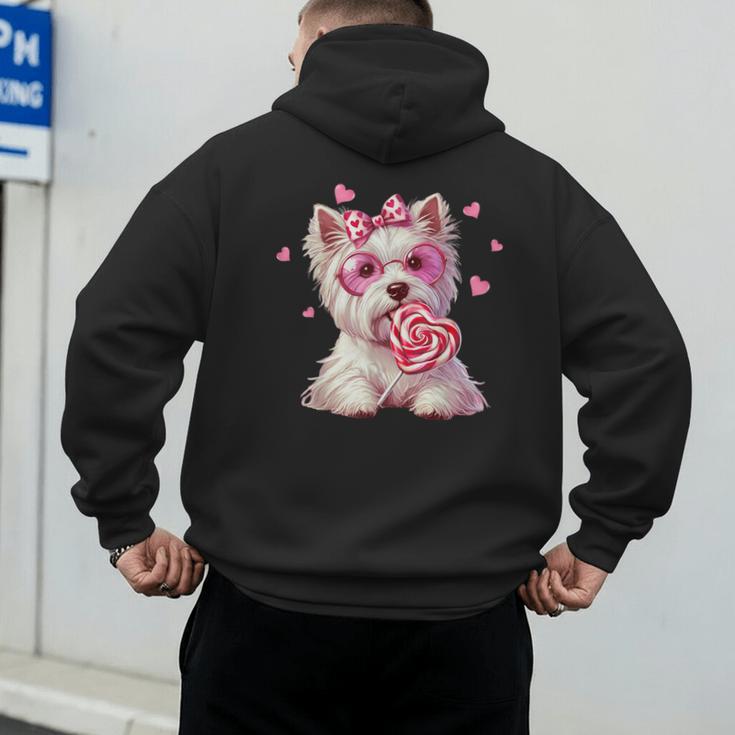 Westie Dog Valentines Day Dog Mom Westie Dad Candy Sucker For Men Women Girls Kids Men's Hoodie Back Print