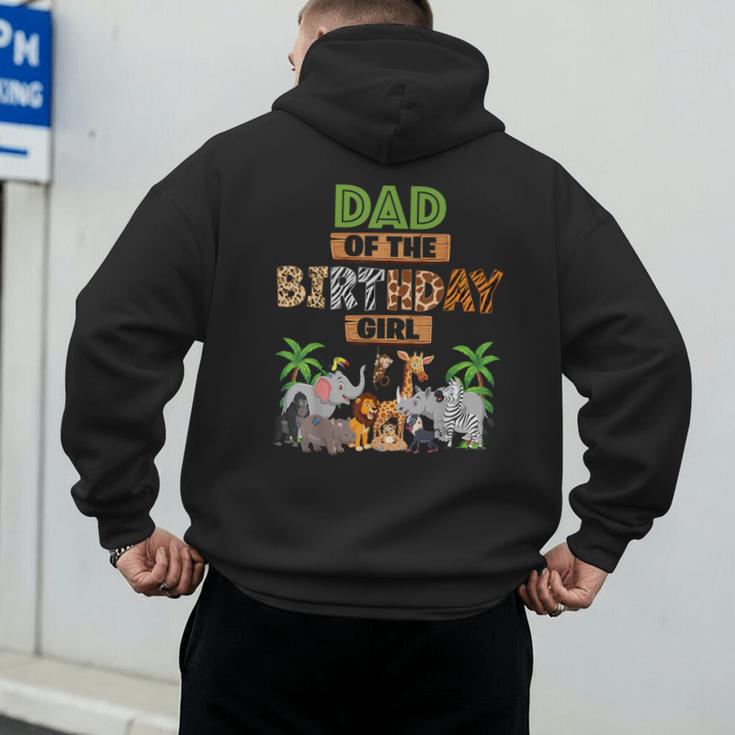Wild Dad Of The Birthday Girl Zoo Safari Jungle Animal Men's Hoodie Back Print