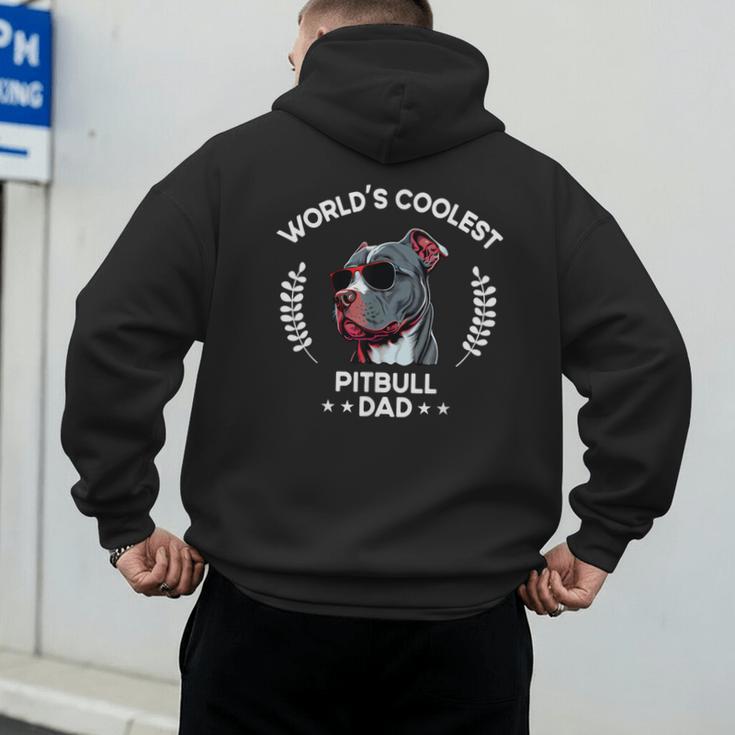 World's Coolest Dog Dad Papa Men Pitbull Men's Hoodie Back Print World's Coolest Dog Dad Papa Men Pitbull Men's Hoodie Back Print