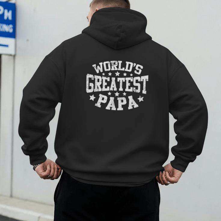 World's Greatest Papa Shirt Dad Father's Day Men's Hoodie Back Print