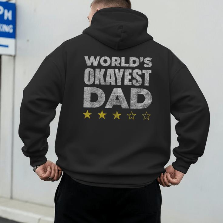 Worlds Okayest Dad Vintage Style Men's Hoodie Back Print
