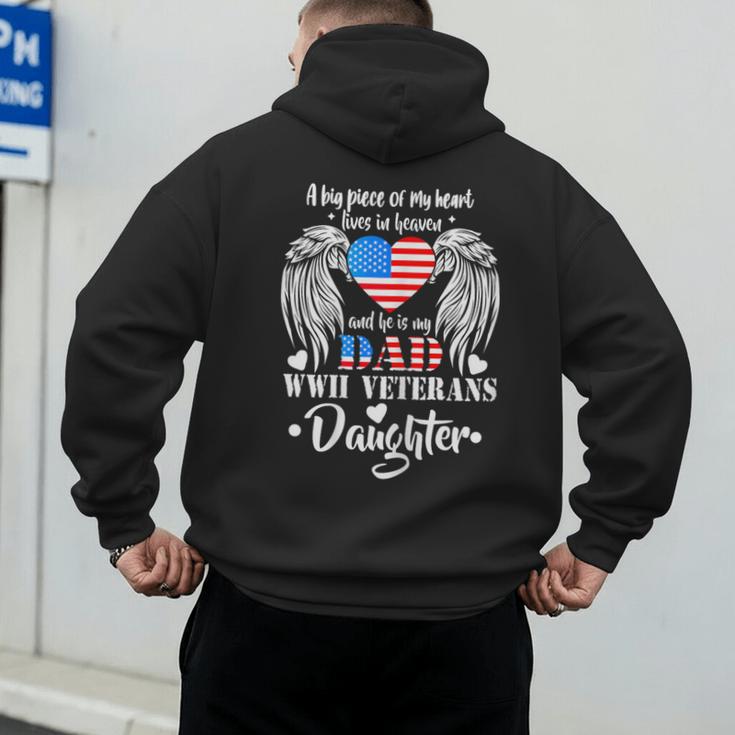 WWII Veterans Daughter Dad Remembrance Veteran Day Men's Hoodie Back Print