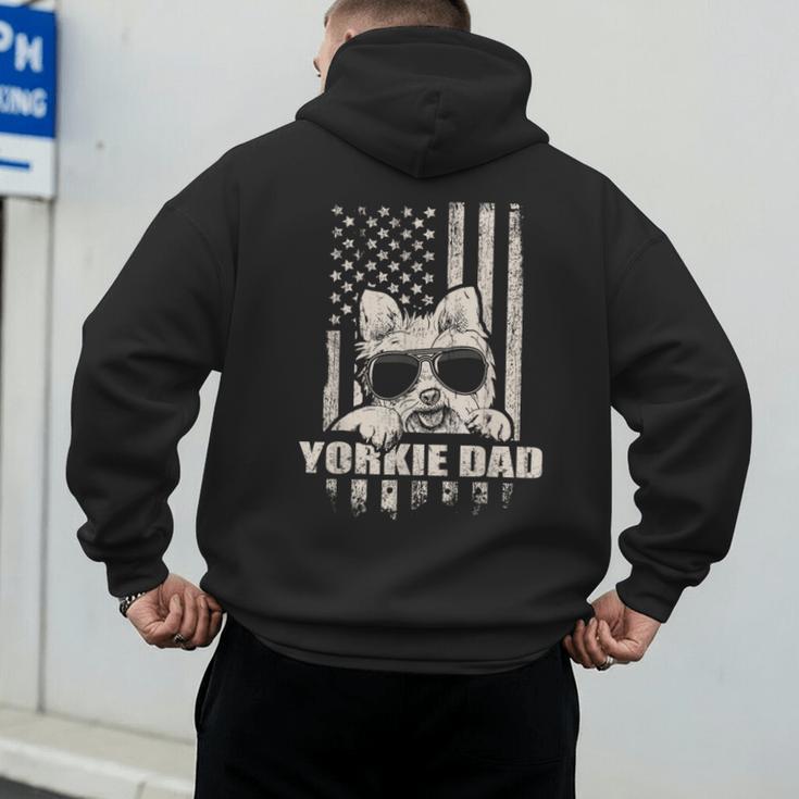 Yorkie Dad Cool Vintage Retro Proud American Men's Hoodie Back Print