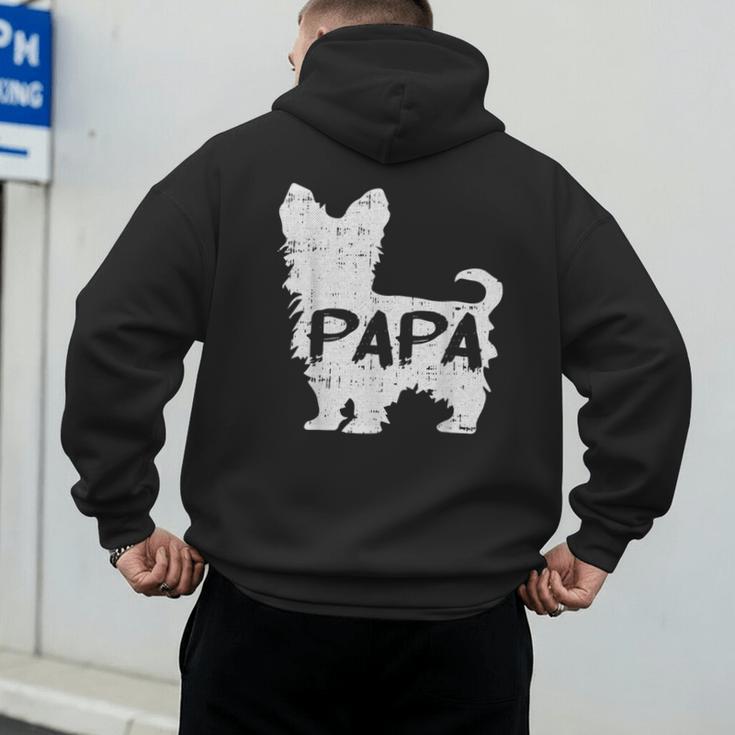 Yorkshire Terrier Papa Dog Puppy Doggie Pet Lover Yorkie Dad Men's Hoodie Back Print
