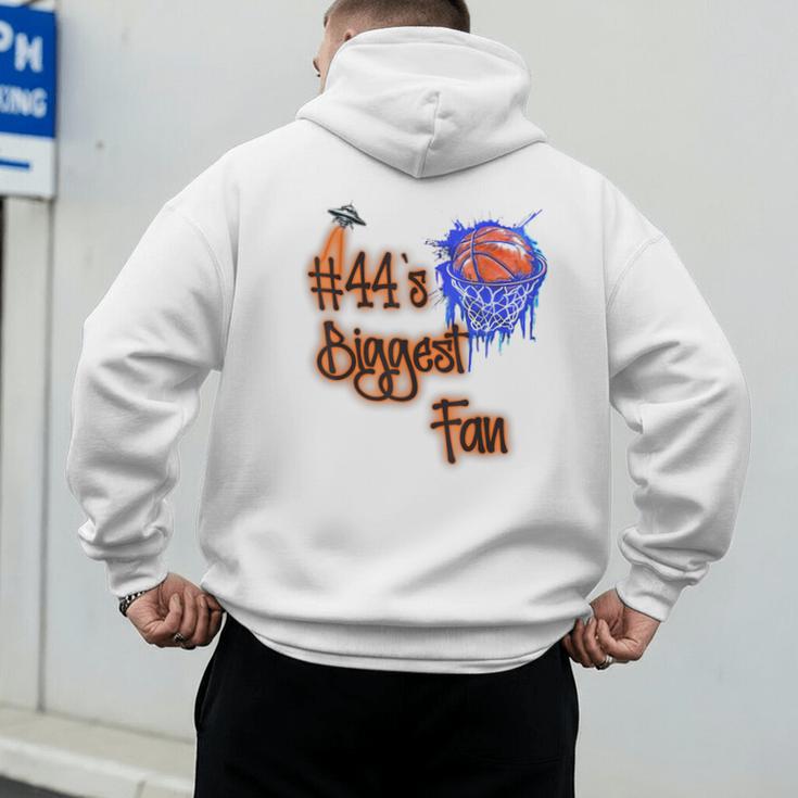 44 Biggest Fan Of Basketball Player Number 44 Dad Mom Men's Hoodie Back Print