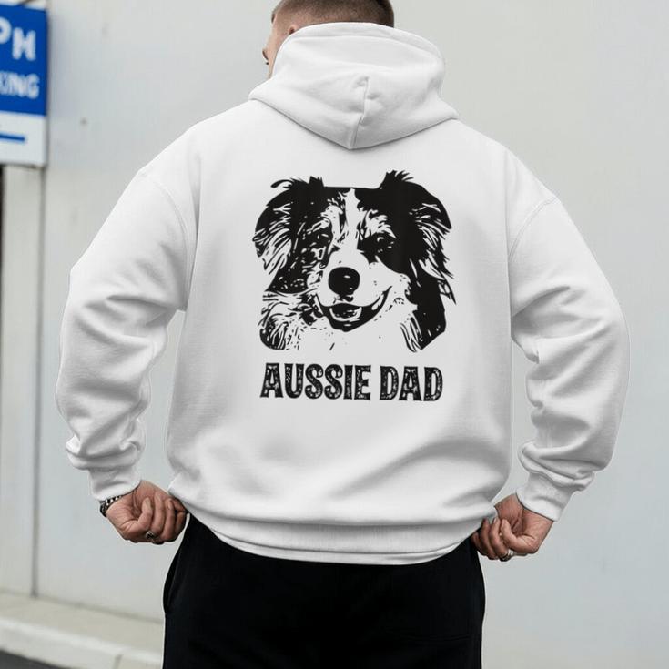 Aussie Dad Australian Shepherd Dog Dad For Men Men's Hoodie Back Print