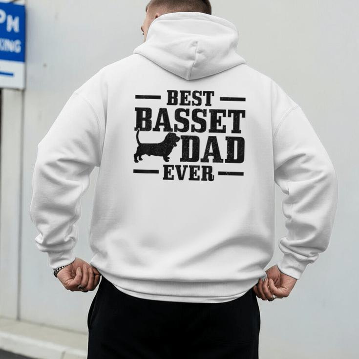 Basset Dad Dog Papa Basset Hound Men Men's Hoodie Back Print