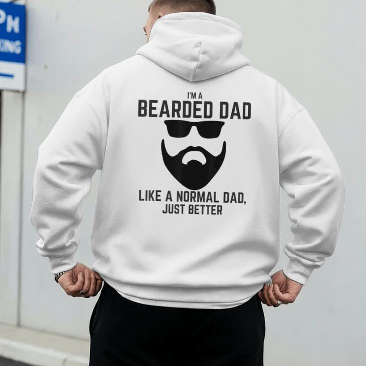 Bearded Dad Beard Humor Superhero Men's Hoodie Back Print