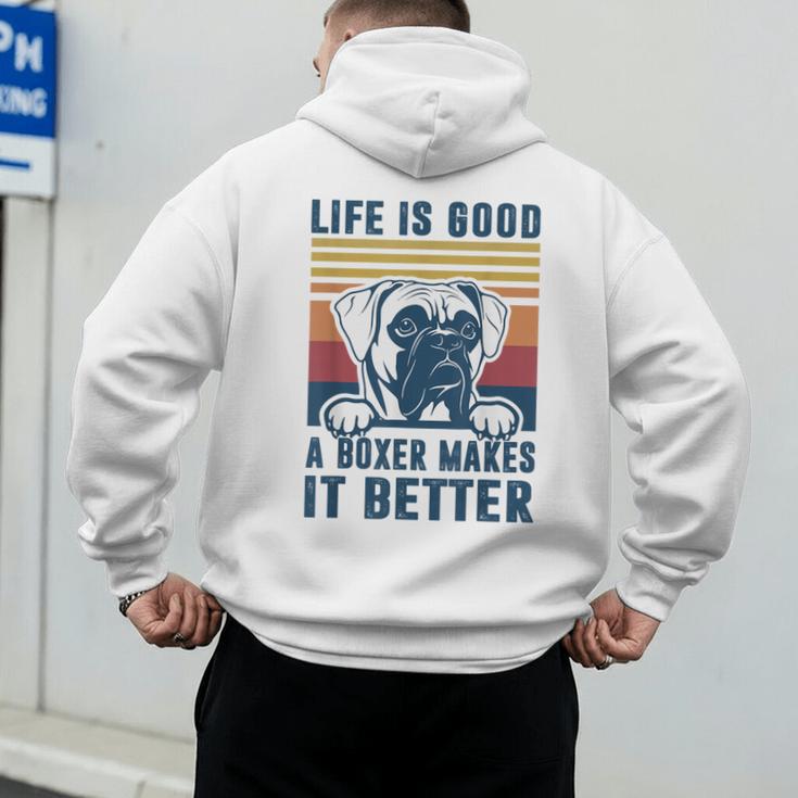 Boxer Dog For Men Women Boxer Dog Dad Mom Small Men's Hoodie Back Print