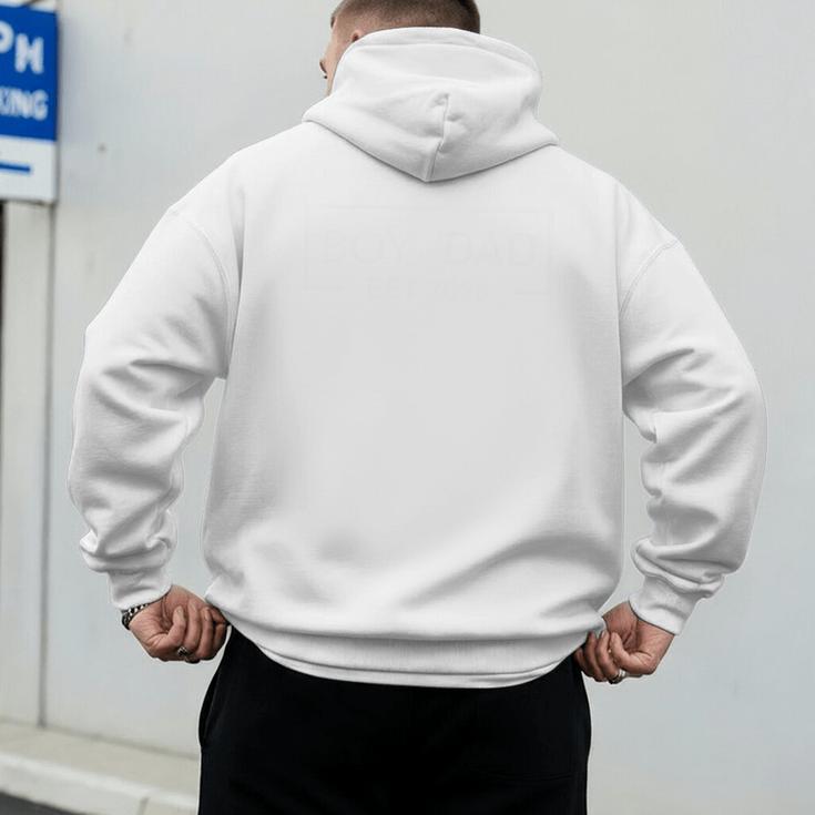 Boy Dad Est 2026 Logo 2026 Loading New Dad Of Boy 2026 Men's Hoodie Back Print