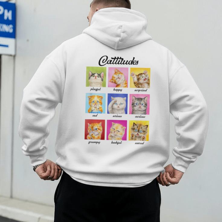Cat Lover Cat Mom Cat Dad Crazy Cat Lady Cattitudes Men's Hoodie Back Print