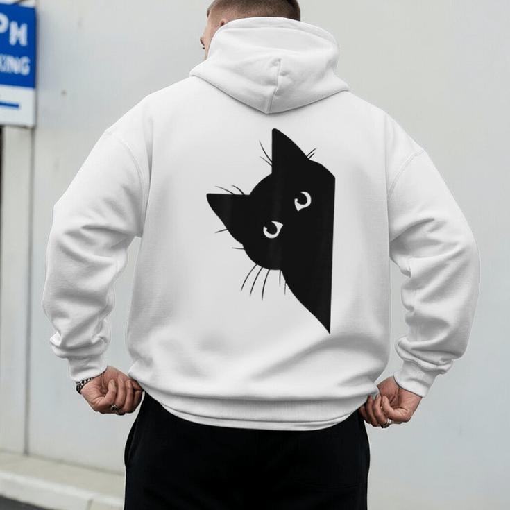 Curious Cat Peeking Sneaky Cat Cat Mom Cat Dad Men's Hoodie Back Print Curious Cat Peeking Sneaky Cat Cat Mom Cat Dad Men's Hoodie Back Print