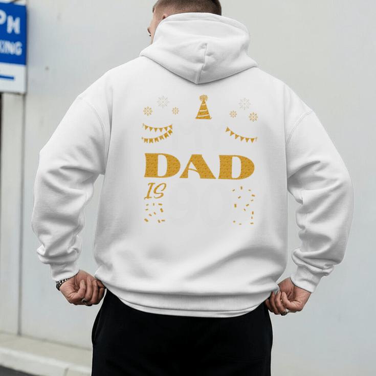 My Dad Is 90 90th Birthday 1935 90 Years Old Father Daddy Premium Tri-Blend Men's Hoodie Back Print