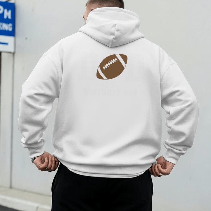 Dad Of The Birthday Boy Football Lover First Birthday Party Men's Hoodie Back Print