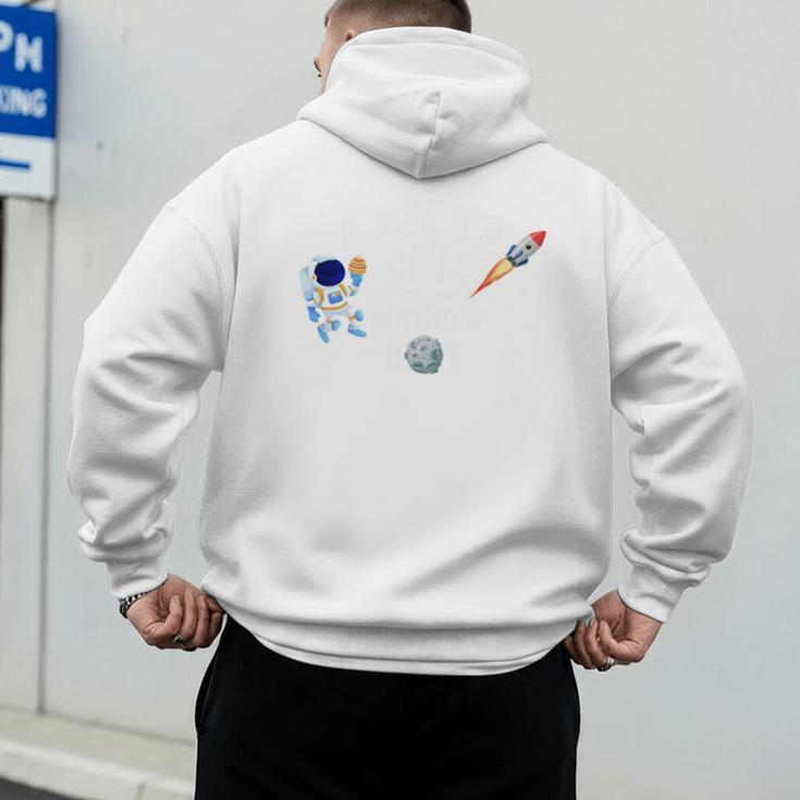 Dad Of The Birthday Boy Space Astronaut Birthday Family Men's Hoodie Back Print