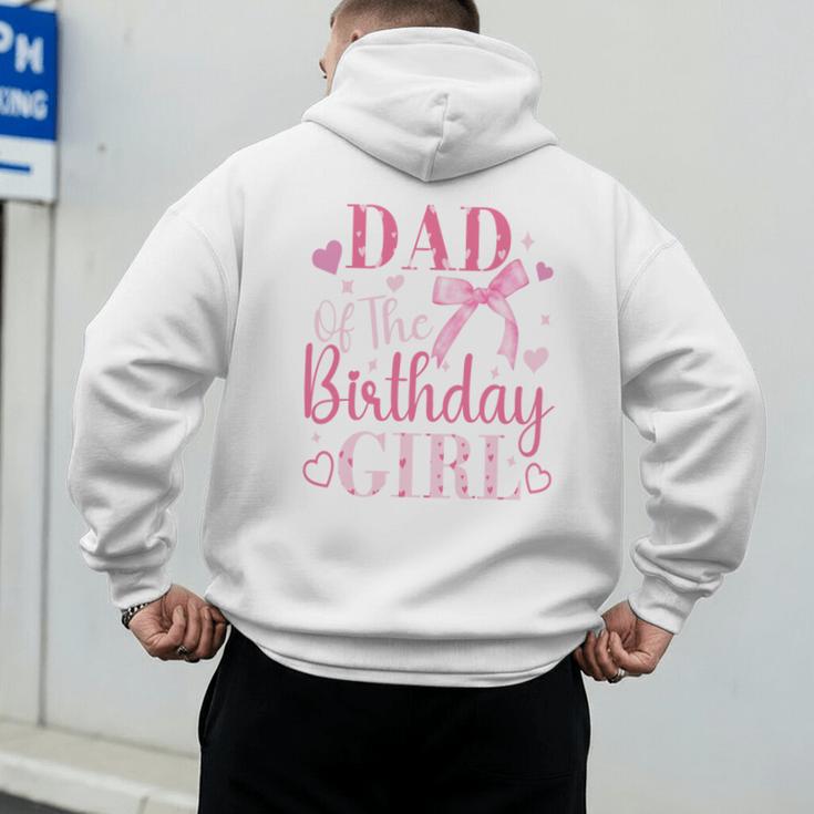 Dad Of The Birthday Girl Bow Cute Pink Matching Family Party Men's Hoodie Back Print