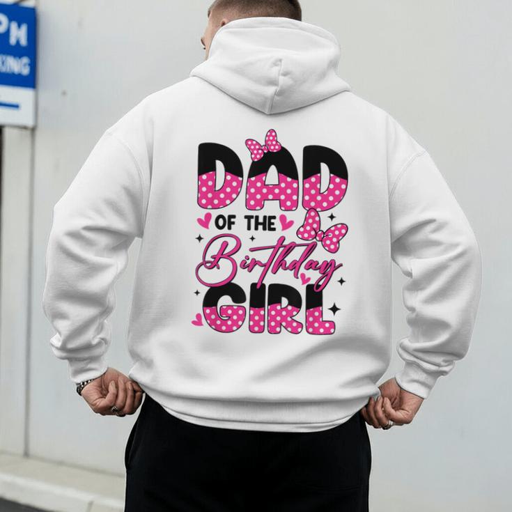 Dad Of The Birthday Girl Pink Family Birthday Girls Party Men's Hoodie Back Print