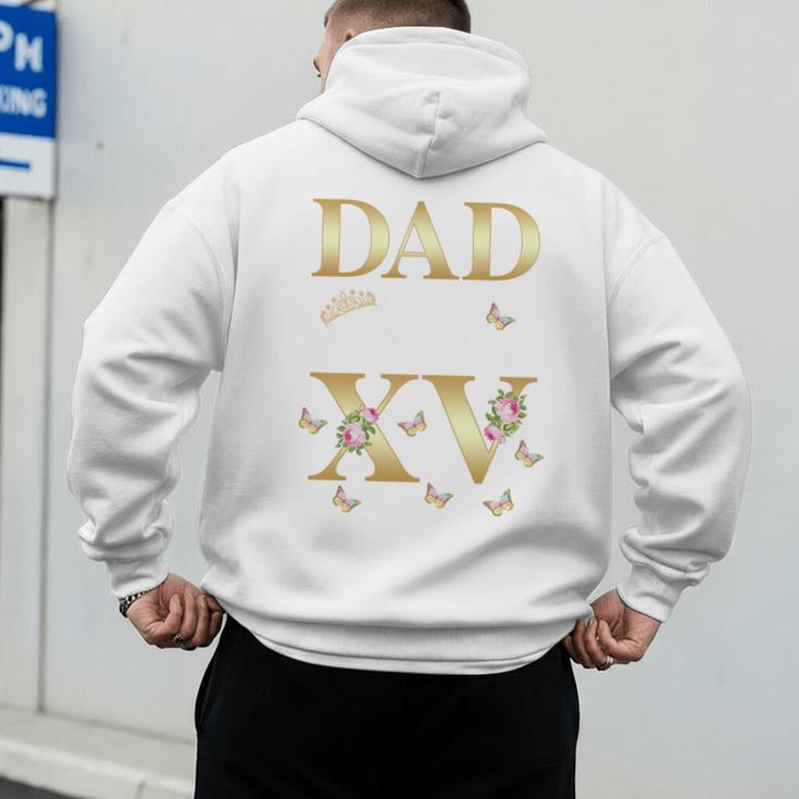 Dad Of The Miss Quince XV Birthday Mexican Quinceanera Men's Hoodie Back Print