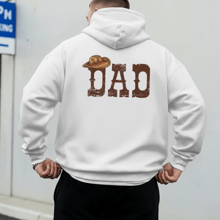 Dad Western Family Matching Birthday Cowboy Cowgirl Men's Hoodie Back Print