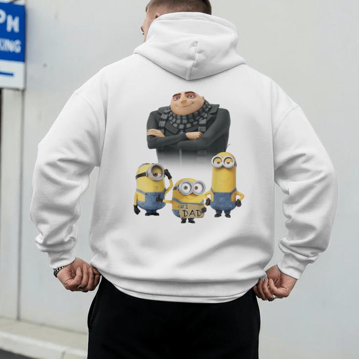 Despicable Me Minions Father's Day 1 Dad Cardboard Sign Men's Hoodie Back Print