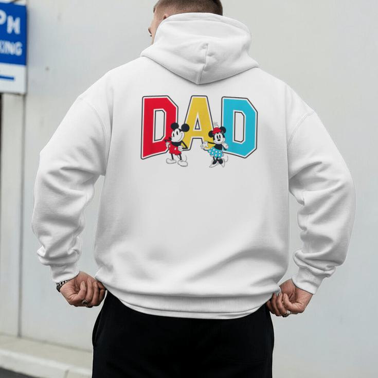 Disney Mickey And Friends Mickey Minnie Dad Collegiate Logo Men's Hoodie Back Print