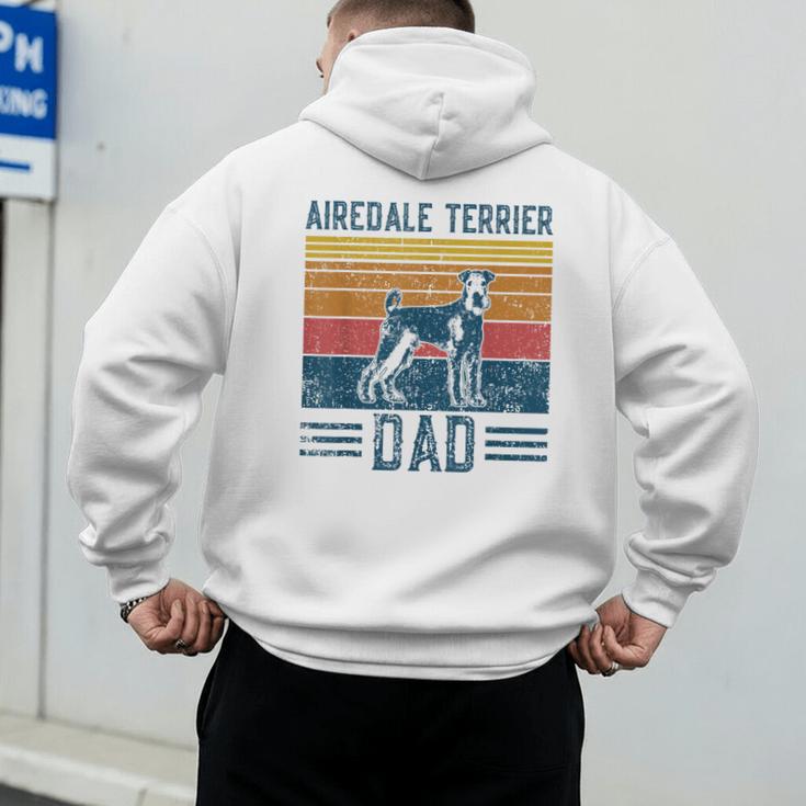 Dog Airedale Terrier Dad Vintage Airedale Terrier Dad Men's Hoodie Back Print
