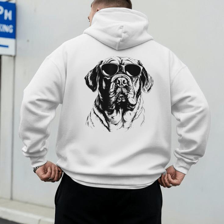 English Mastiff Sketch Drawing Art Dog Lover Mom Dad Women Men's Hoodie Back Print