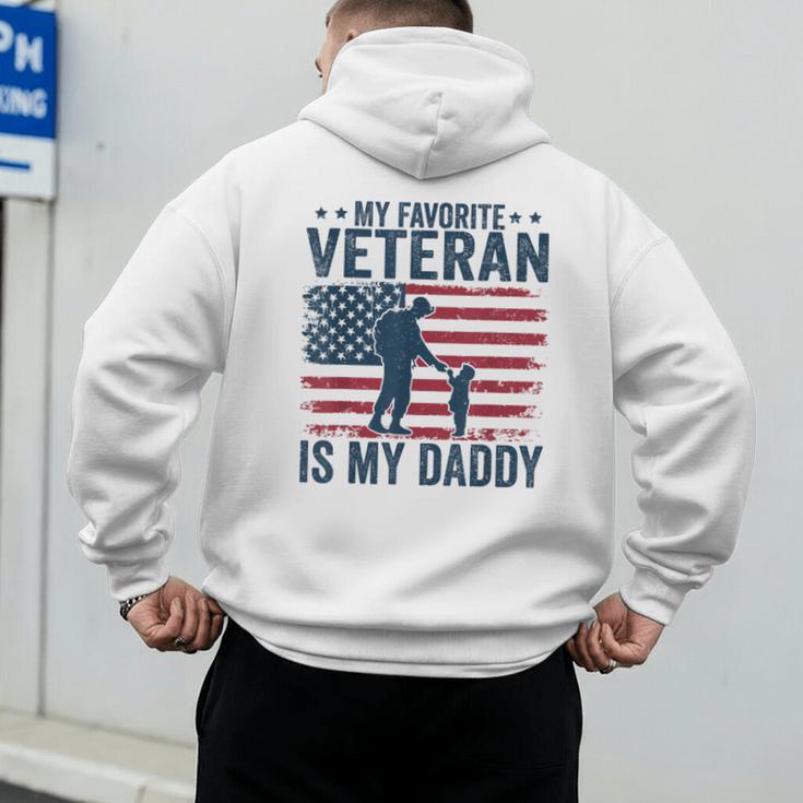 Father Veterans Day My Favorite Veteran Is My Daddy For Kids Men's Hoodie Back Print