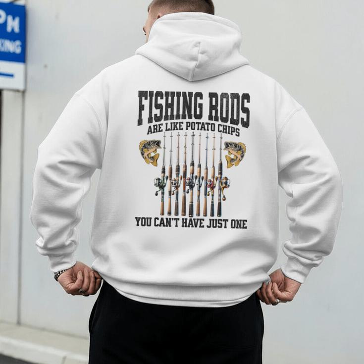 Fishing Tuna Bass Rod Fisherman Cool Dad Quote Men's Hoodie Back Print