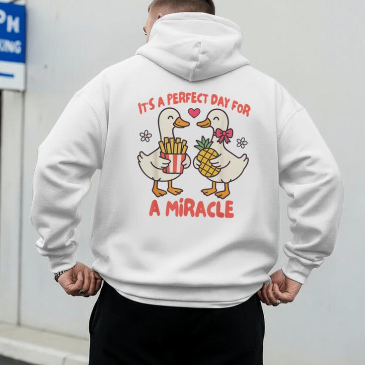 IVF Mom Dad Embryo Transfer Day It's A Day For A Miracle Men's Hoodie Back Print