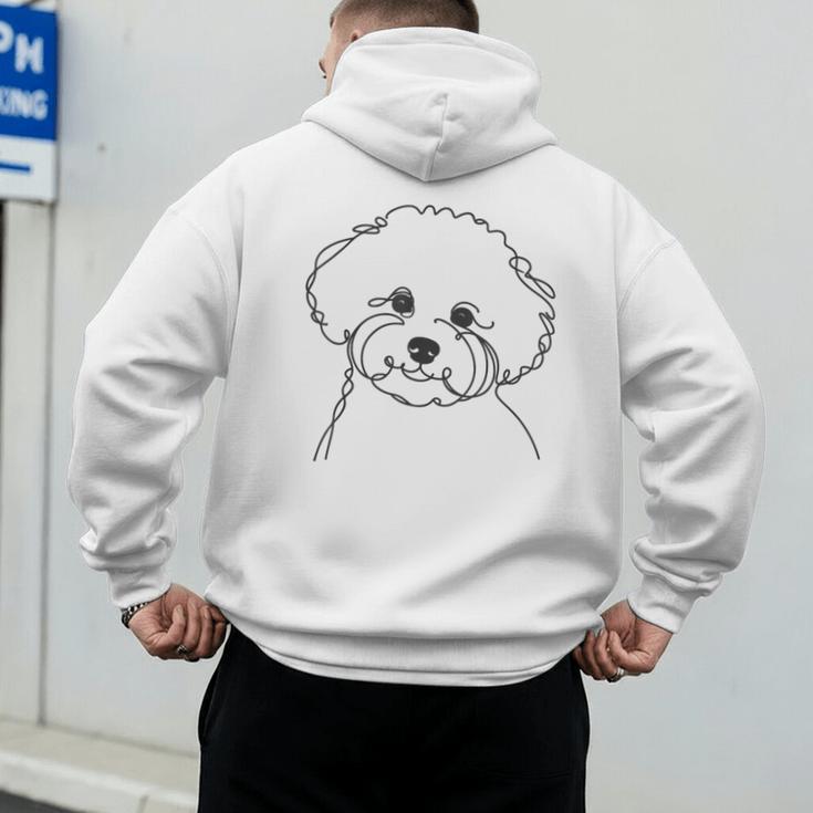 Line Art Dad Mom Dog Bichon Frise Men's Hoodie Back Print Line Art Dad Mom Dog Bichon Frise Men's Hoodie Back Print
