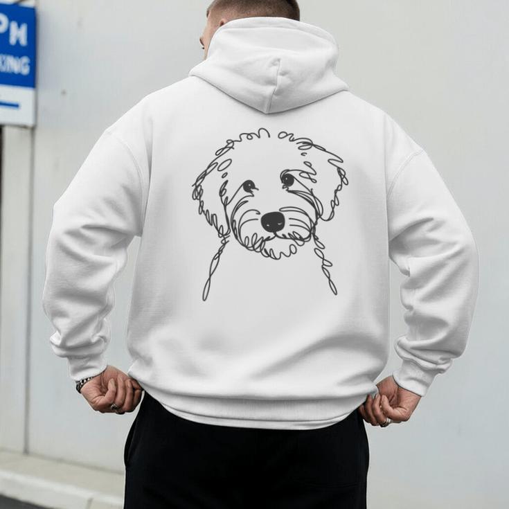Line Art Dad Mom Dog Sheepadoodle Men's Hoodie Back Print