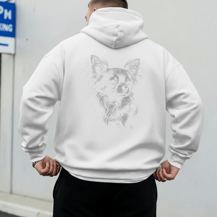 Long Haired Chihuahua Dog For Men Women Dog Mom Dad Men's Hoodie Back Print
