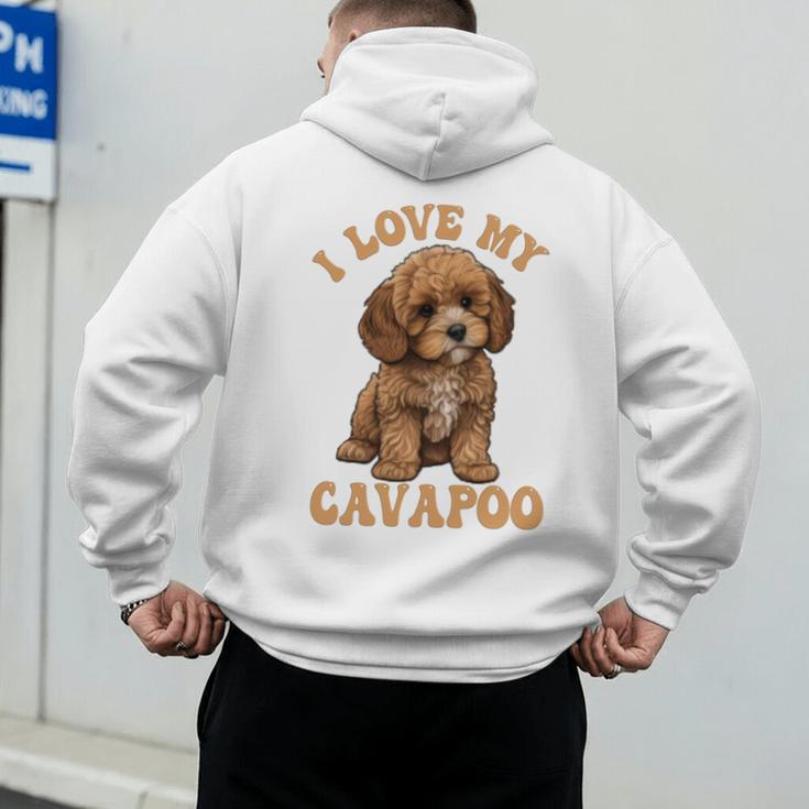 I Love My Cavapoo For Mom Dad Kids Men's Hoodie Back Print